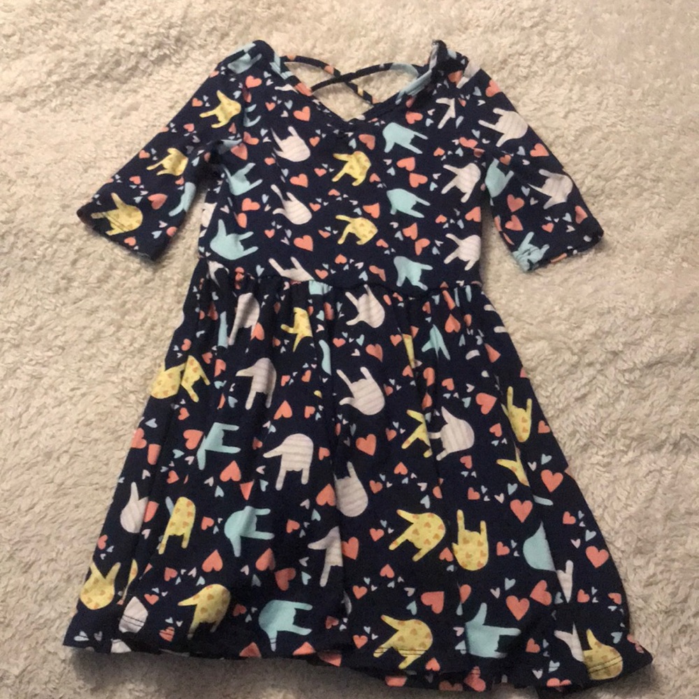 Dotdotsmile Love Sign Language 3/4 Ballerina Dress